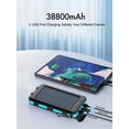 thumbnail image 2 of GHSDFBB Solar Charger 20000mAh, Portable Solar Power Bank Waterproof Solar Phone Chargers Compatible with All Smartphone External Battery Pack with 2 USB Ports/LED Flashlights for Outdoor Ca, 2 of 7