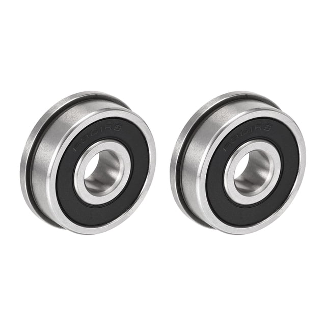 Unique Bargains F6301-2RS 12x37x12mm Double Scellé Roulements à Billes à Bride en Acier Chromé 2 Pack