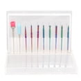 thumbnail image 1 of Brocas eléctricas para lima de uñas BuyWeekMX 10 piezas Acero inoxidable juego de Brocas para manicura, 1 of 9