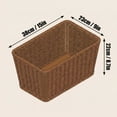 thumbnail image 3 of YujiCraft Storage Basket, Large Wicker Fruit Basket, 15" x 9.1" x 8.7" Opening, Supermarket Shopping Basket, Picnic Basket with Handles, Rustic Home Storage, 3 of 7