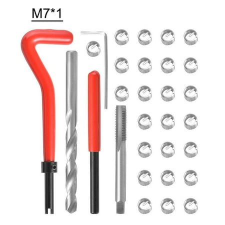 

Romacci 30Pcs Metric Thread Insert Kit M4 M7 M9 M11 Helicoil Car Pro Coil Tool M7*1