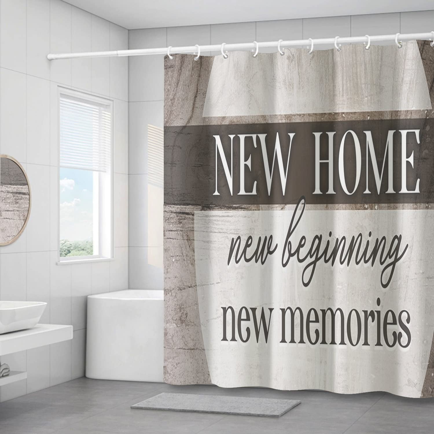 SPXUBZ Art New Home Rustic Shower Curtain Beige Shower Curtains for