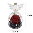thumbnail image 2 of Artificial flowers in the glass cover of angel sculpture，holiday gifts for female friends, 2 of 5