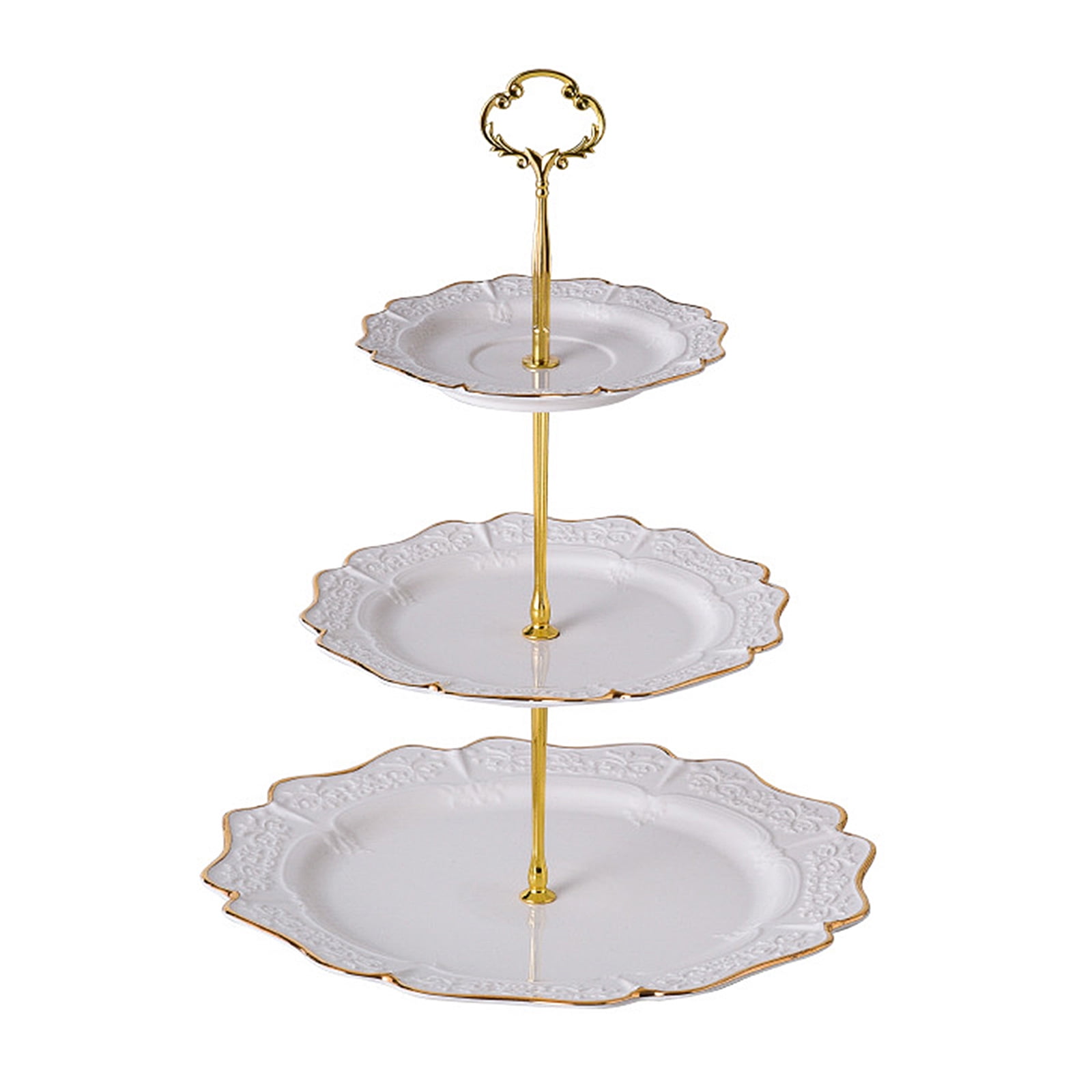 18 23 30 cm ANZOME Golden Tray Ornaments Plate for Serving Cake Biscuits Drinks Towel Decorative Desk Supplies Organisers Steel Gold, 3-Pack 