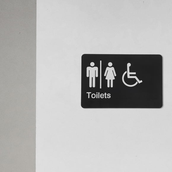 Greenadscape Señal Todo Género En Plástico Duradero Con Texto Y Braille Para Uso En Interiores