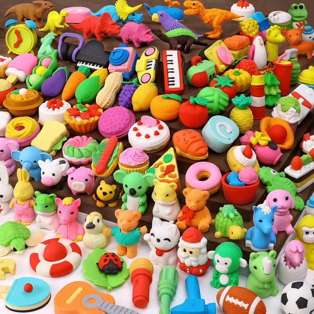 Gomas de borrar UMIKU, paquete de 150 minigomas de borrar con forma de animal en 3D