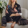 thumbnail image 6 of Sikiie White Purple Flower Chicken Women's Long-Sleeve Shirt and Full-Length Bottom Pajama Set (s-xxl)-Medium, 6 of 7