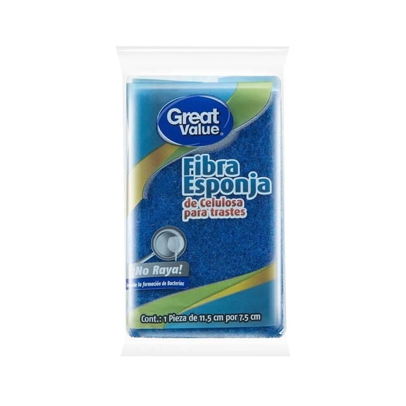 Fibra esponja Great Value de celulosa para trastes