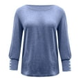 thumbnail image 3 of Women's Sweatshirts No Hood Plus Size Womens Tops Long Sleeve Button Casual Round Neck Long Sleeve Sweatshirts, 3 of 4
