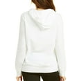 thumbnail image 2 of Women's Pullover Thin Cotton Light Hoodie Sweater (White, L), 2 of 3