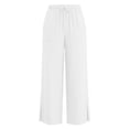 thumbnail image 6 of Lullu Little Girls Casual Pants Solid Color Loose Straight Pants for Kids, Sizes 4-14, 6 of 7