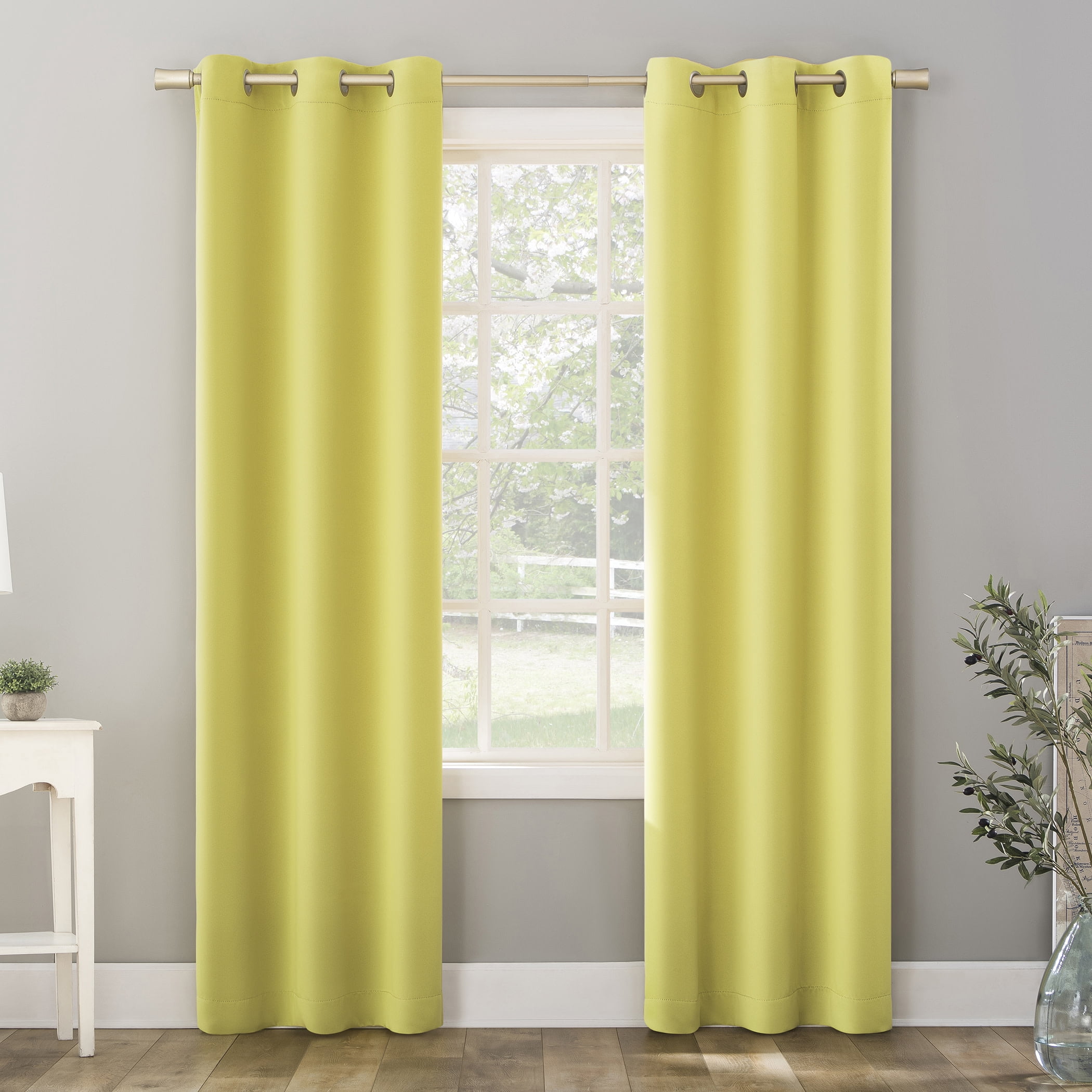 Sun Zero Riley Kids Bedroom Blackout Grommet Curtain Panel, 40" X 95" In Lemon Yellow