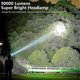 thumbnail image 2 of Led Rechargeable Headlamps, 90000 Lumen Super Bright Headlamp Flashlight 90adjustable 4 Modes Ipx5 Waterproof Usb Rechargeable Head Lamp, 2 of 5