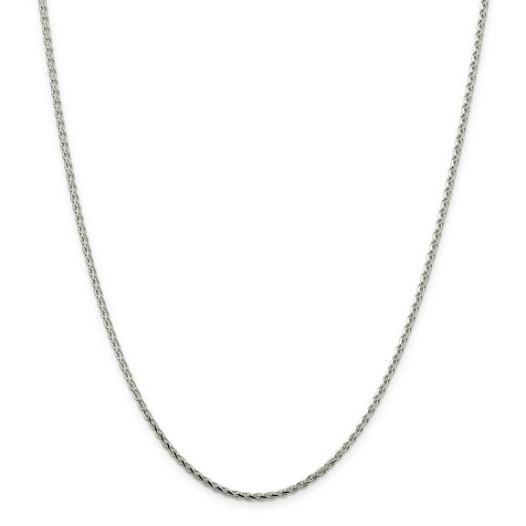 925 Sterling Silver 2.15mm Diamond-cut Round Spiga Chain 16 Inch