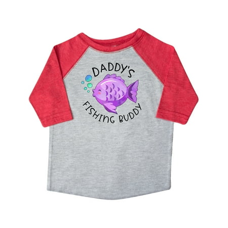 

Inktastic Daddy s Fishing Buddy with Cute Purple Fish Gift Toddler Boy or Toddler Girl T-Shirt
