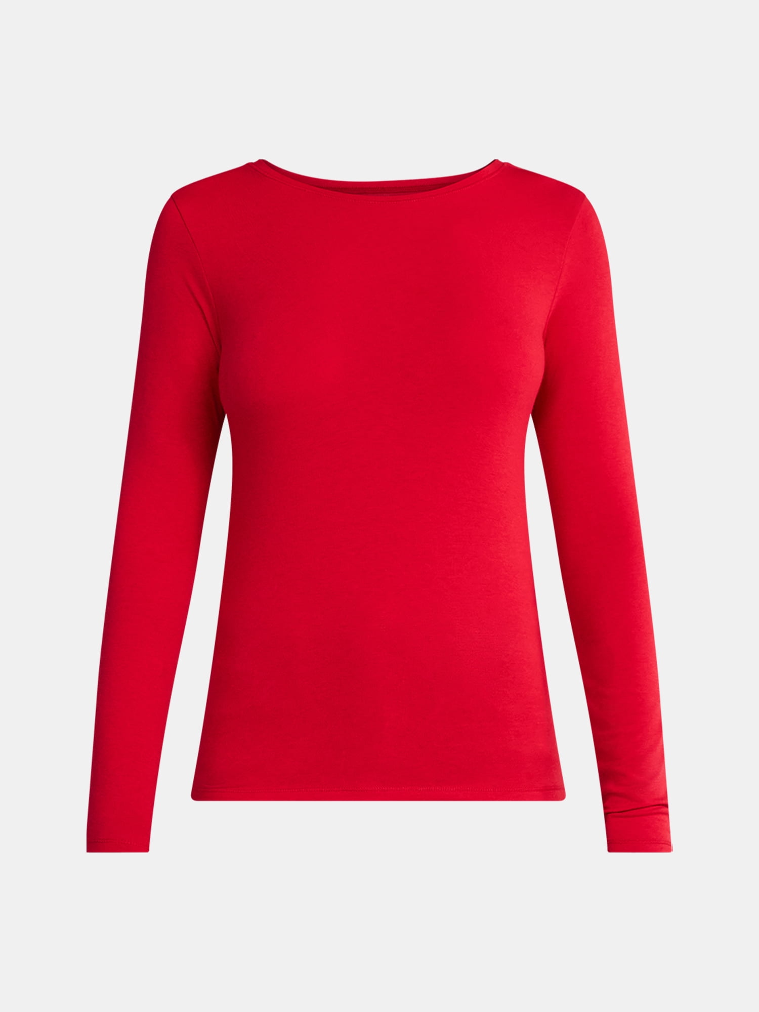 No Boundaries Crewneck Tee with Long Sleeves, Women's & Women's Plus XXS-4X