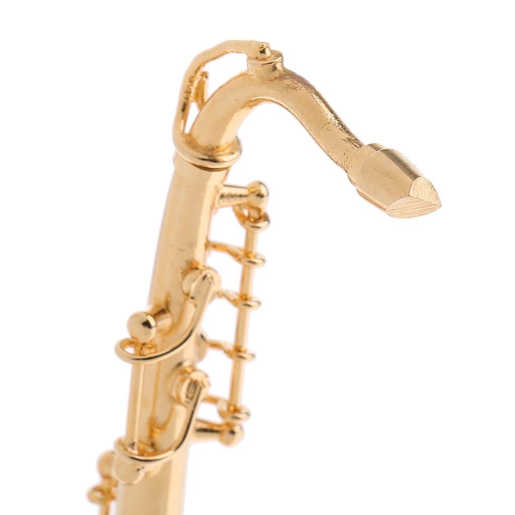 New Miniature Deluxe Tenor Saxophone Musical Instrument Dolls House Accessory 