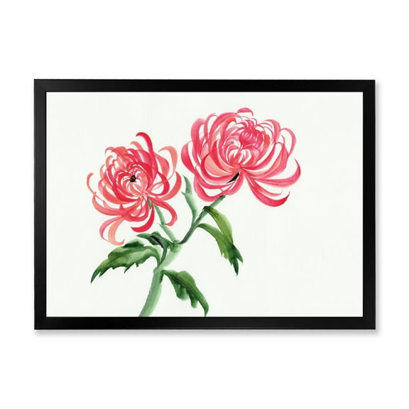 Designart 'Ancient Purple Chrysanthemum Flower' Traditional Framed Art Print