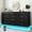 Black, variant on Blotout 12 Drawers Dresser w/Power Outlet, 60000 Colors Lights, 63''Long Wooden Dresser Chest w/Anti-toppling Design, Metal Handles Dresser for Living Room, Hallway, Entryway, Bedroom