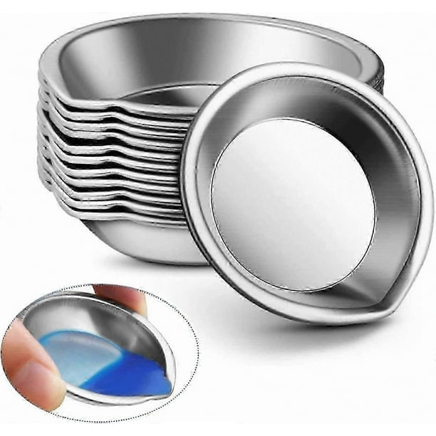 12-Piece Stainless Steel Art & Makeup Trays, Round Mixing Bowls for Painting, Crafting, and Cosmetics Use