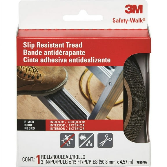 3M Safety Walk Outdoor Tread - 15 ft Length x 2" Width - 1 Each - Black | Bundle of 2 Each