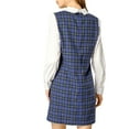 thumbnail image 3 of INSPIRE CHIC Women's Christmas Peter Pan Dress 60s Color Block Mini Long Sleeve Dresses S Blue, 3 of 8