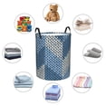 thumbnail image 4 of Vsdgher Cozy Knitted Blue Chevron Waterproof Round Large Laundry Basket -Toy Storage Basket, Perfect as Hamper, Kids Room Storage, and Toy Containment-, 4 of 6