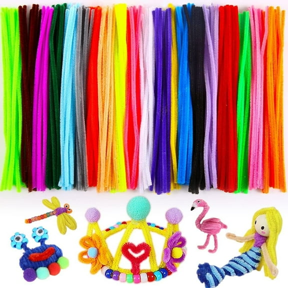GIXUSIL 100Pcs Multi-colored Pipe Cleaners for Craft,30cm Long Crafting Pipe Cleaners, 6mm Chenille Stem for DIY, Pipe Cleaners in Assorted Colours for DIY, Arts and Crafts Project Decoration