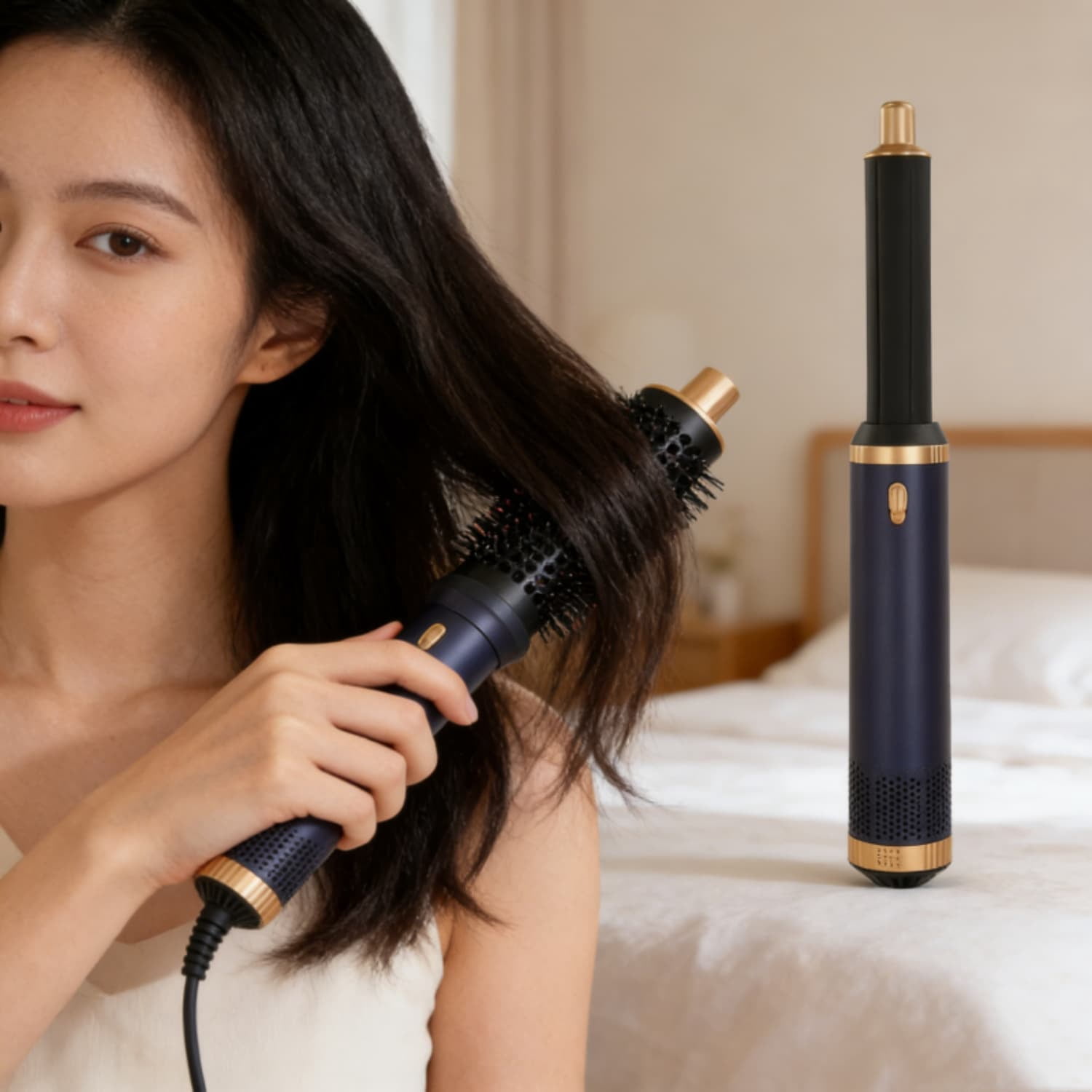 5-in-1 Professional Hair Dryer Brush Set, 110,000 RPM Negative Ionic Hot Air Brush for Drying, Curling & Volumizing