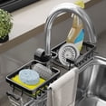 thumbnail image 4 of Clearance Items,npkgvia Kitchen Rack,Bathroom Rack,Household Sink Storage Shelf God Instrument Without Perforating Space Aluminum Pitting Water Shelf Kitchen Multi Functio,Kitchen Storage,Black, 4 of 6