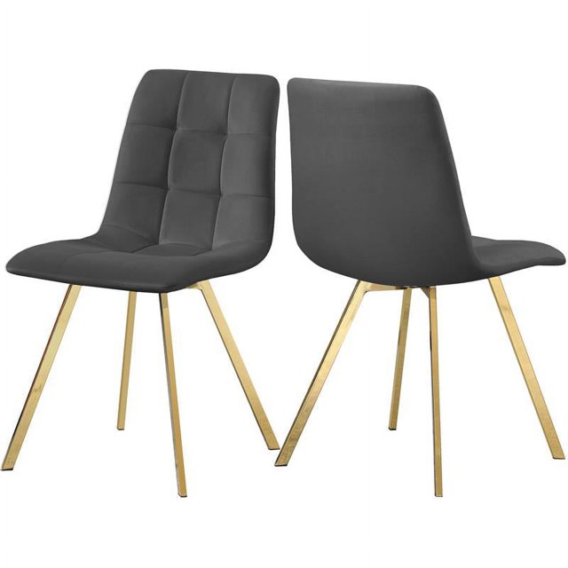 Meridian Furniture Annie Gray Velvet Dining Chair (Set of 2)