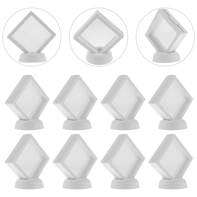 IFANLANDOR Durable 3D Floating Frame for Decor White ABS Coin Display Case Safely Showcases Coins Various Sizes