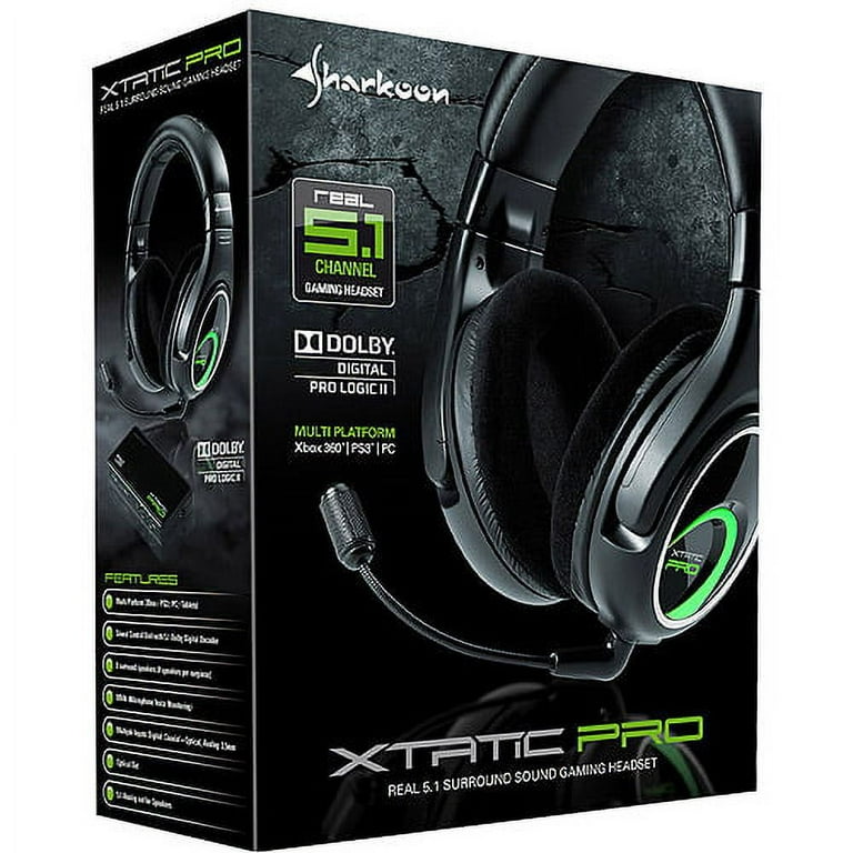 Sharkoon X-Tatic PRO - Headset - 5.1 channel - full size - wired - for Xbox  360; Sony PlayStation 3 | Kopfhörer