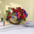 thumbnail image 3 of 4th of July Front Door Wreath,Independence Day Memorial Day Flag Day Hanging Decoration,Red Blue White American Flag Artificial Wreath, 3 of 6