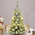 thumbnail image 2 of Virelaxpo Flocked Christmas Tree with Built-in 5M LED Lights Snowy Desktop Decoration for Home Holiday, 2 of 6