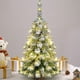 thumbnail image 1 of Adornos navideños, adornos navideños, regalos navideños Árbol de Navidad con luces flocadas Escena de nieve para el hogar Escena de escritorio Diseño Decoración Decoración Plásticos flocados árboles, 1 of 6