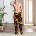 thumbnail image 2 of Fotbe Orange Lightning Pantalones de Pijama para Hombre, Pantalones de Dormir, Pantalones de Casa con Cintura Ajustable y Bolsillos-Large, 2 of 6