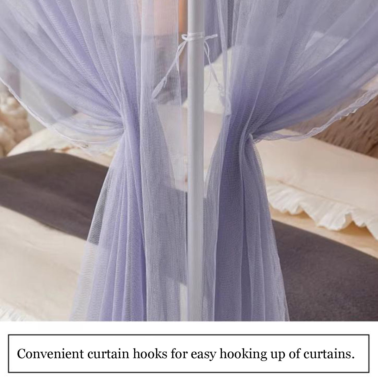 Bed Curtain Mosquito Net for Bedroom Decorative,Canopy Netting Bed Curtain,Breathable Mesh, 3 Side Openings for Girls' Adult Bedroom Decor