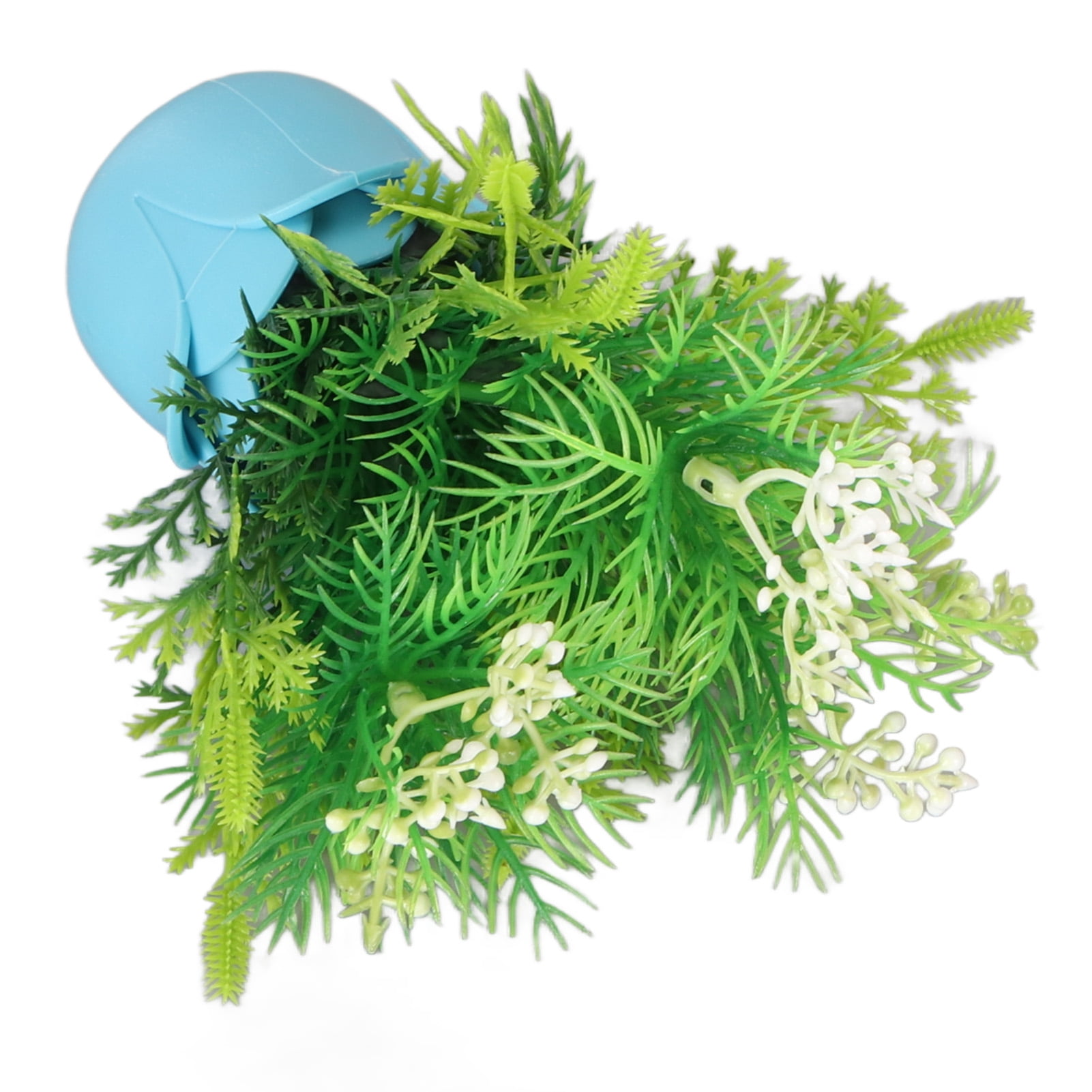 Rupoun 2pcs Artificial Aquarium Plants Silicone Flowers Resin Fish Tank Decoration Glow in the Dark Plant Ornament, 14.96 inches / 38 cm