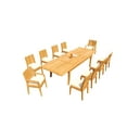 thumbnail image 3 of Grade-A Teak Dining Set: 10 Seater 11 Pc: 122" Atnas Rectangle Table And 10 Maldives Chairs (2 Arm & 8 Armless Chairs) Patio WholesaleTeak #51ML2811, 3 of 6