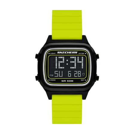 Skechers Men's Fiske Digital Yellow Silicone Watch