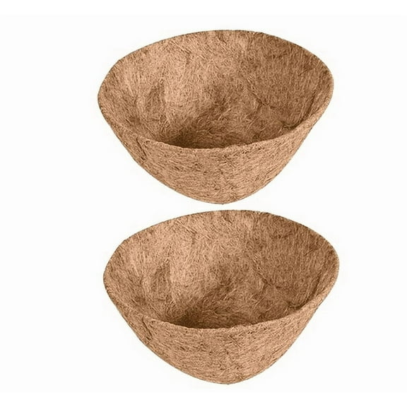 SPRING PARK 2Pcs Round Coco Liners for Hanging Basket, Coconut Fiber Planter Liners Coconut Fiber Liners for Wall Hanging Baskets, Garden Planter Flower Pot