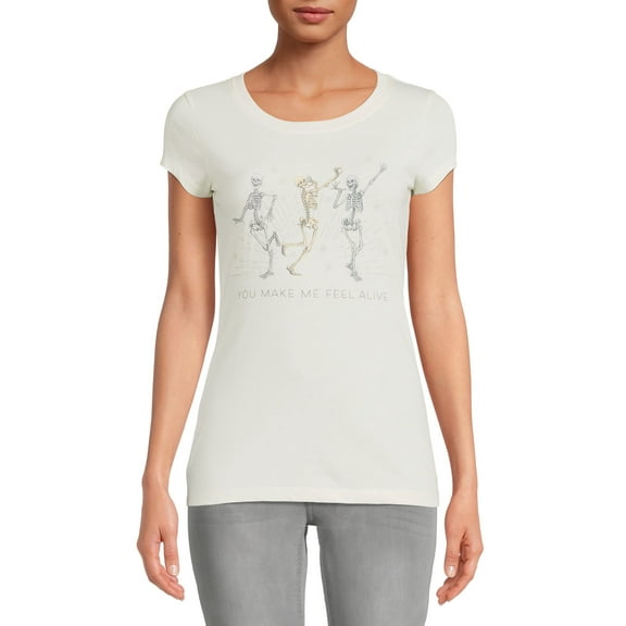 Feel Alive Skeleton Women's Short Sleeve Graphic Tee