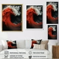 thumbnail image 4 of Designart "Scarlet And Ivory Wave Vivid Amazement" Coastal Floater Framed Canvas Prints, 4 of 5