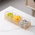 thumbnail image 1 of Plato de fruta dividido de vidrio Plato comercial para refrigerio Plato para refrigerio Bar Baño de pies Club KTV Plato con tapa, 1 of 6