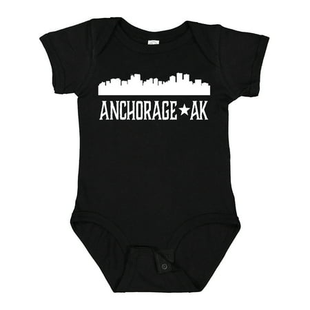 

Inktastic Anchorage Alaska Skyline Silhouette Travel Boys or Girls Baby Bodysuit