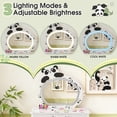 thumbnail image 4 of Kids Vanity Set with Mirror, Panda Pattern Kids Table and Chairs with Three-Color Adjustable LED, Girls Vanity for Toddler 3-6 Years, White, 4 of 10
