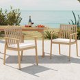 thumbnail image 4 of Gymax 2 PCS Patio Dining Chairs w/ Removable Padded Cushion Armrests & Teak Oil Finish, 4 of 10