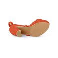 thumbnail image 5 of BLISSFUL STEP Women's Lace Up Platform Block Heel Sandals Orange 9.5, 5 of 7