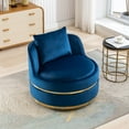thumbnail image 3 of YesFashion 360 Degree Swivel Accent Chair Velvet Modern Upholstered Barrel Chair Round Swivel Accent Chair Corner Chairs Over-Sized Soft Chair for Living Room Bedroom Office Apartment, 3 of 9
